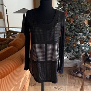 Black Long Sleeve Outfit with Silver Studded Design